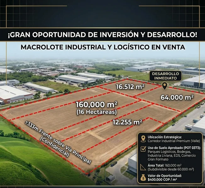¡GRAN OPORTUNIDAD DE INVERSIÓN Y DESARROLLO INDUSTRIAL!